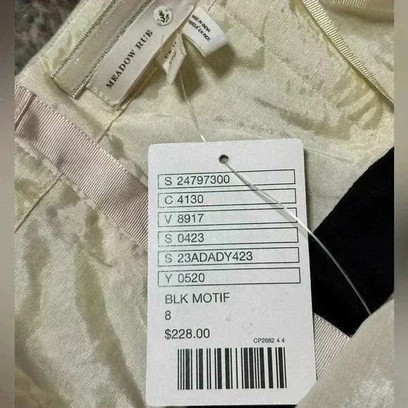 NWT Anthropologie Meadow Rue Womens 8 Lace Dress Black Ivory Strapless - Picture 6 of 9